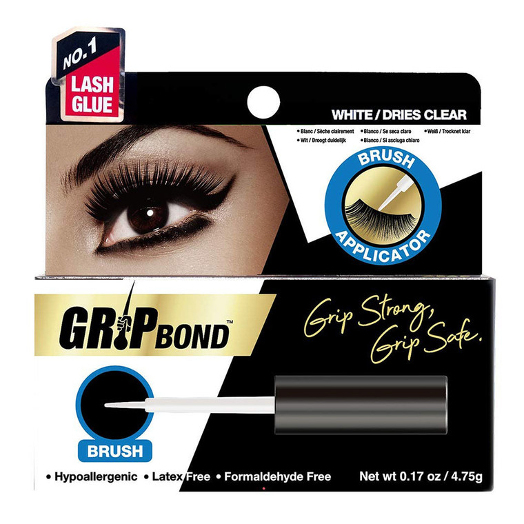 Ebin New York Lash Adhesive Grip Bond Brush White Finish, 0.17 Oz