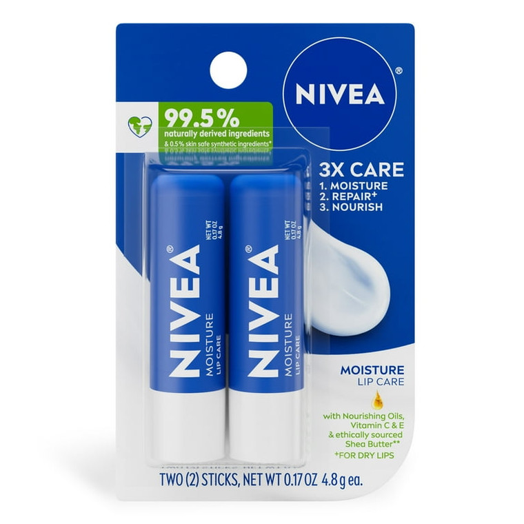 Nivea Lip Care Moisture Twin Pack 0.17oz