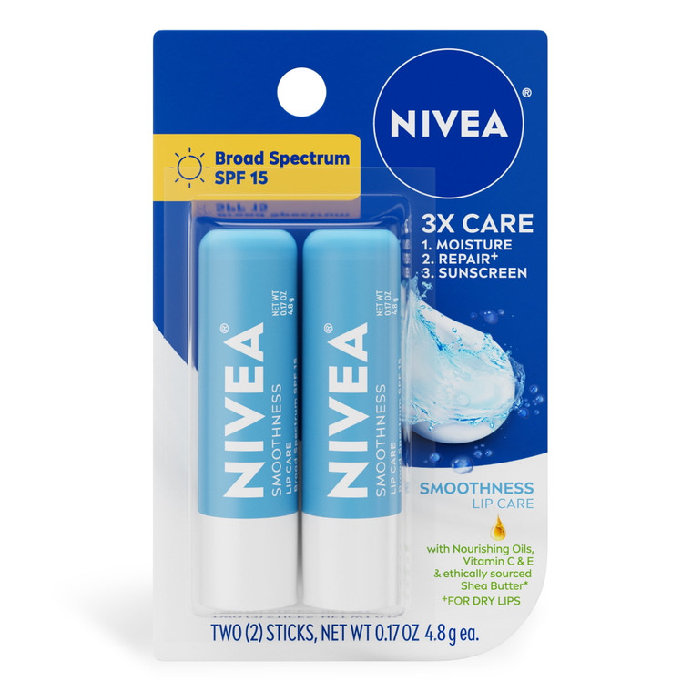 Nivea Lip Care Smoothness Twin Pack 0.17oz