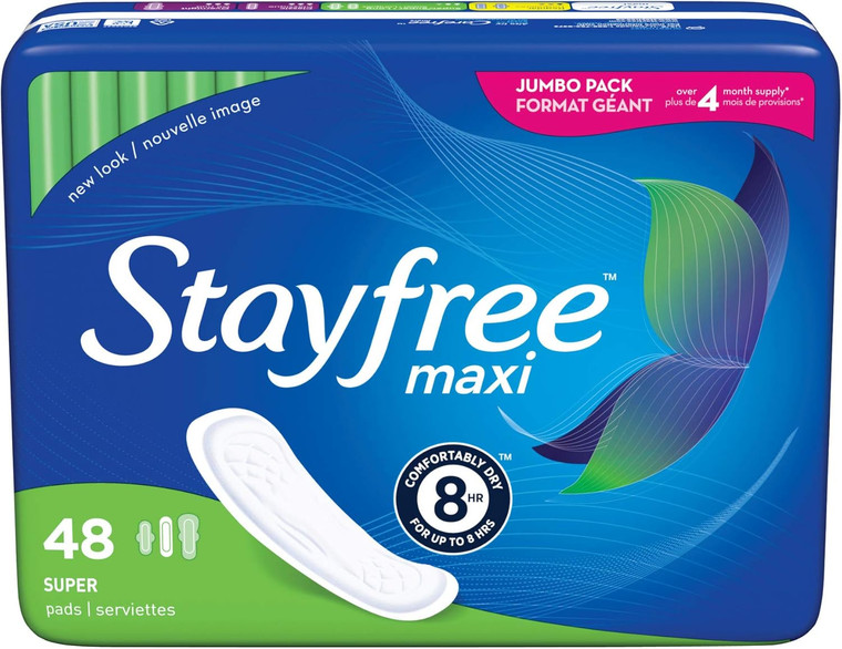 Stayfree Maxi Super 48 Count Jumbo Pack