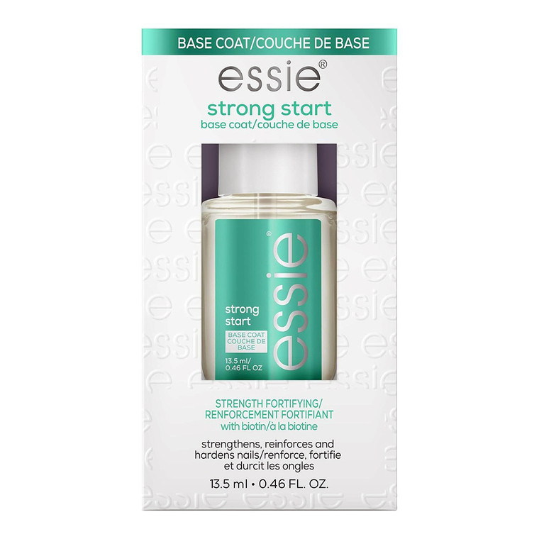 essie nail care vegan clear base coat strengthener Strong Start, 0.46 Oz