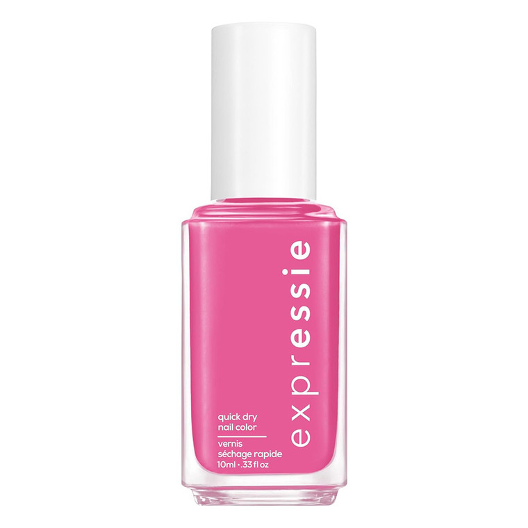 essie expressie quick dry nail polish vegan formula hot pink Trick Clique, 0.33 Oz