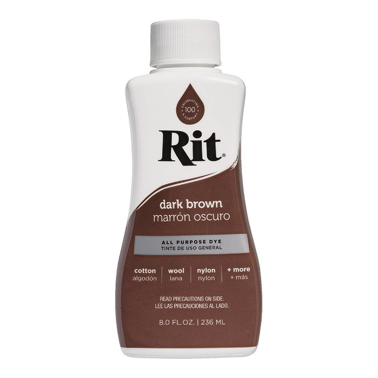 Rit Dye Liquid Fabric Dye Dark Brown All-Purpose Liquid Fabric Dye 8 Oz