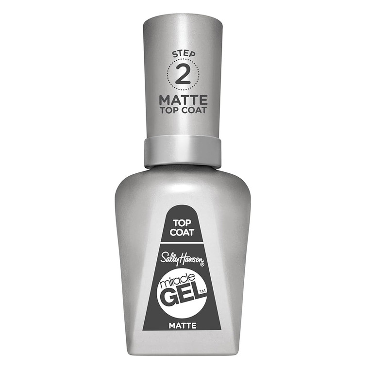 Sally Hansen Miracle Gel Nail Polish Longwear Chip-Resistant Bold Shine Matte Top Coat 0.5 Oz