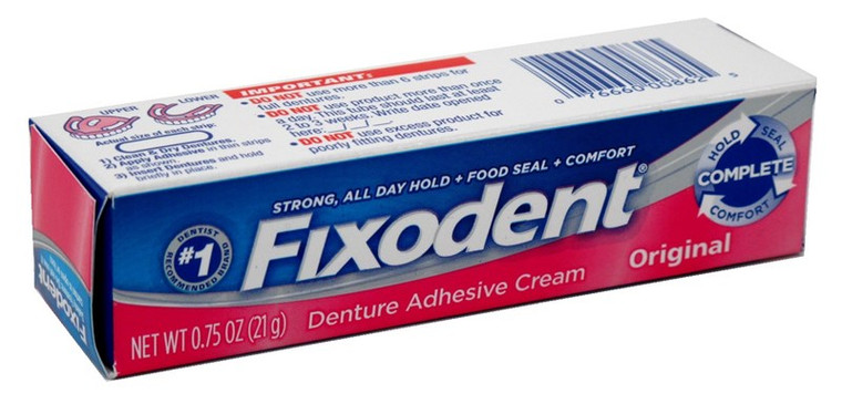 Fixodent Denture Adhesive Cream Original 0.75Oz