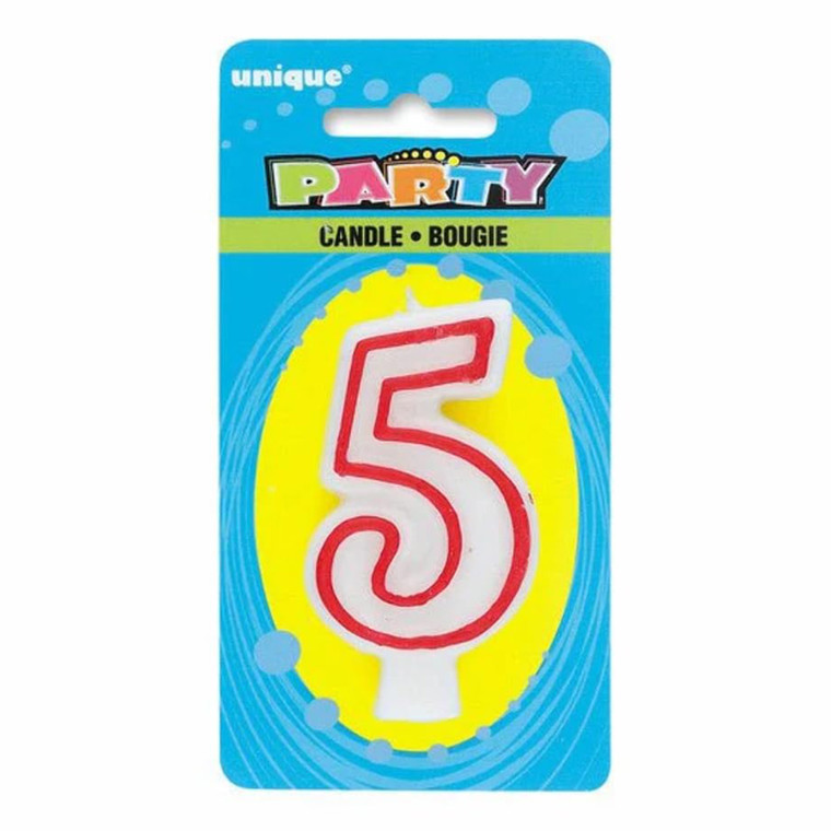 Birthday Candle Deluxe Numerical Decorative Party Supply Number 5 1 Ea