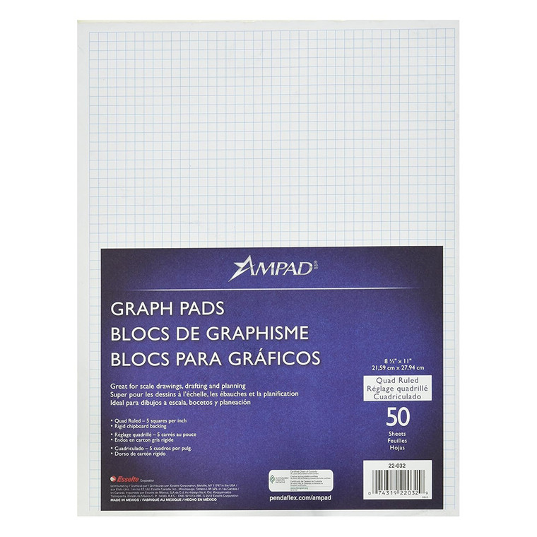 Ampad Graph Pad Graph Rule 5 x 5 50 Sheets