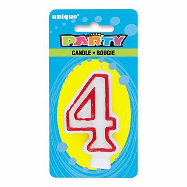 Birthday Candle Deluxe Numerical Decorative Party Supply Number 4 1 Ea