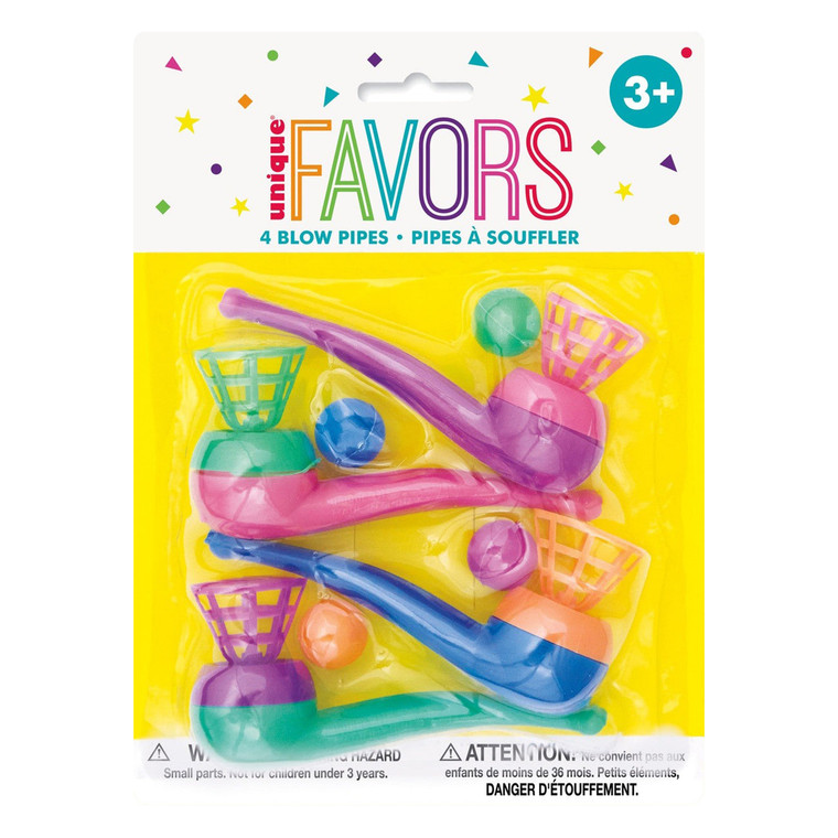 Blow Pipes Assorted Party Favor 4 Ea