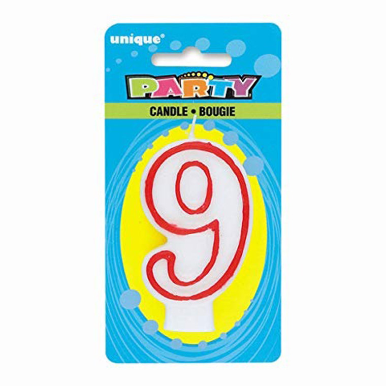 Birthday Candle Deluxe Numerical Decorative Party Supply Number 9 1 Ea