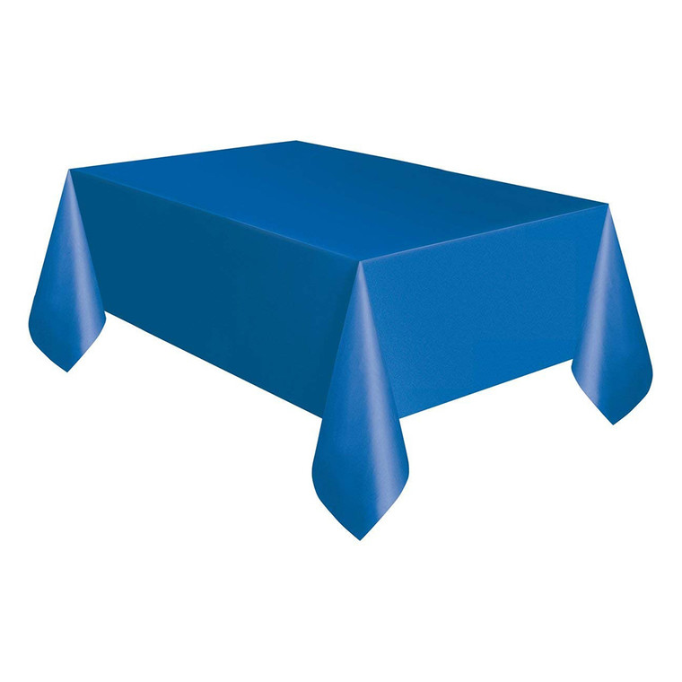 Unique Table Cover Solid Rectangular Plastic Royal Blue 54 inch x 108 inch 1 Ea