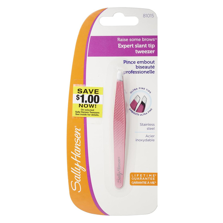 Sally Hansen Beauty Tools Slant Tip Tweezer Raise Some Brows Precision Grip 1 Ea