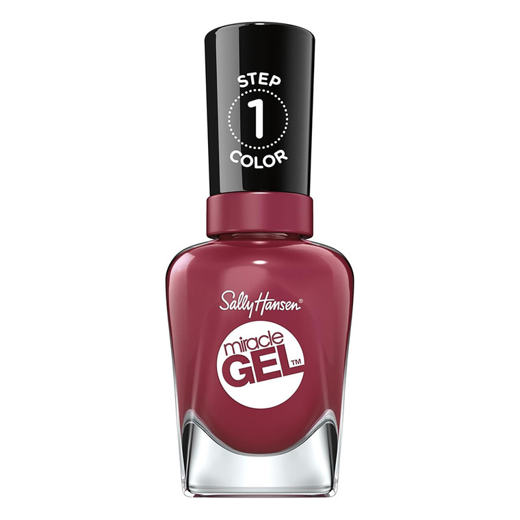 Sally Hansen Miracle Gel Nail Polish Longwear Chip-Resistant Bold Shine Beet, Pray, Love 0.5 Oz