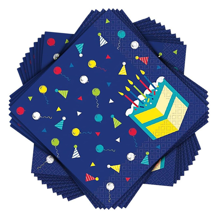 Confetti Cake Birthday Party Napkins Lunch Size Decorative 16 Ea