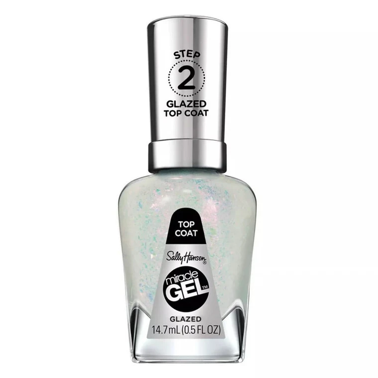 Sally Hansen Miracle Gel Nail Polish Special Effects Top Coats Longwear Chip-Resistant Bold Shine Color Glazed 0.5 Oz