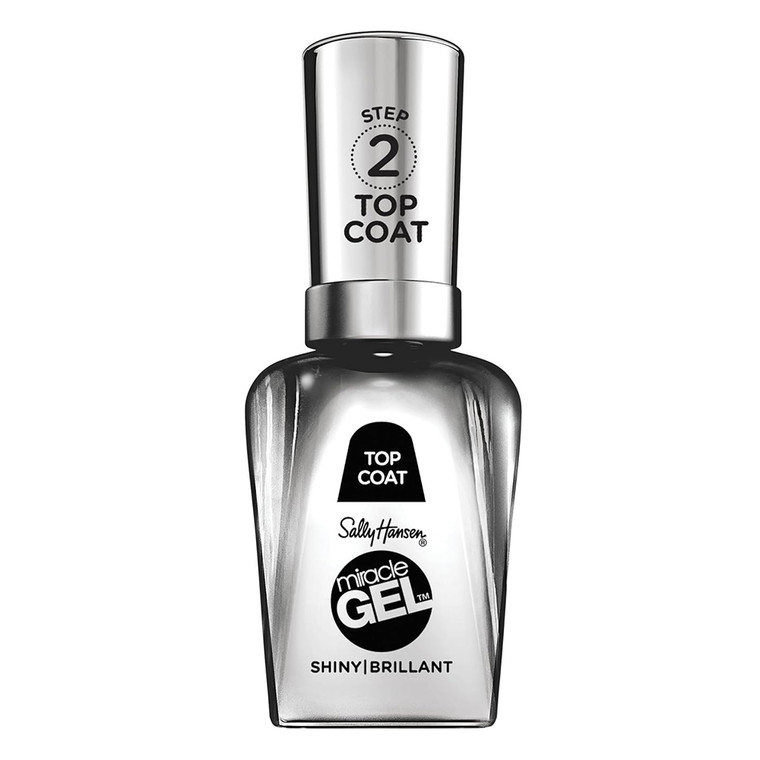 Sally Hansen Miracle Gel Nail Polish Longwear Chip-Resistant Bold Shine Miracle Gel 3.0 Shiny Top Coat 0.5 Oz