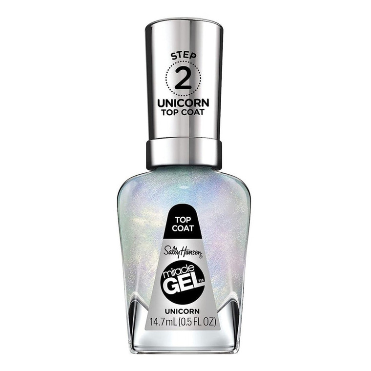 Sally Hansen Miracle Gel Nail Polish Longwear Chip-Resistant Bold Shine Unicorn Top Coat #106 0.5 Oz