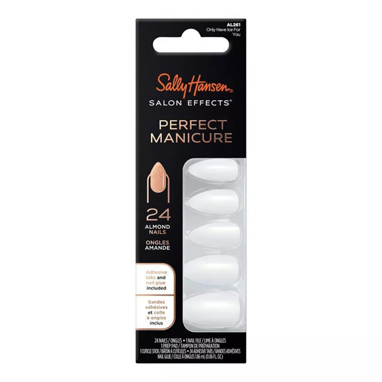 Sally Hansen Salon Effects Perfect Manicure Nails Kit Easy Apply Longwear Nail Strips Only Have Ice For You 24 Ea