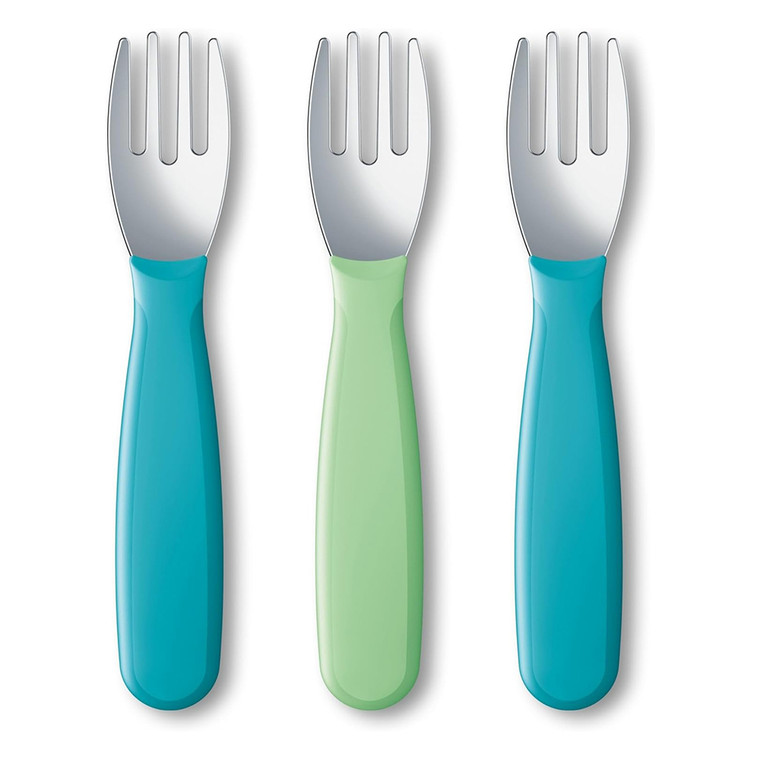 NUK Kiddy Cutlery Flatware Forks 18 Plus Months 3 Ea