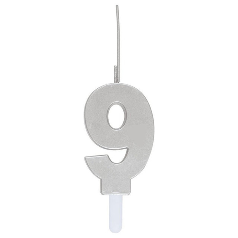 Unique Birthday Candle Silver Sparkler Number 9 Decorative Party Supply 1 Ea
