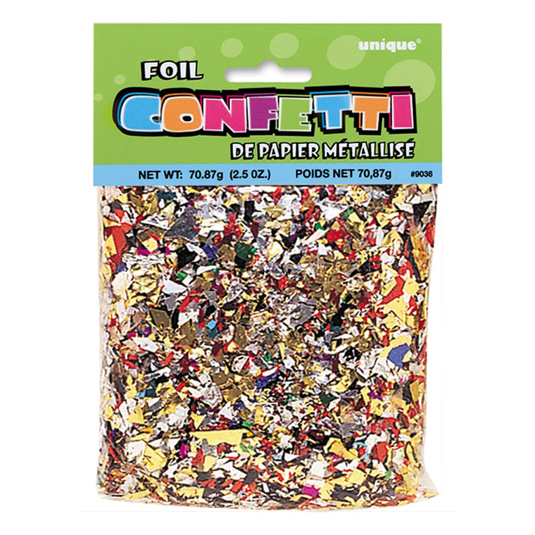 Unique Party Confetti Foil Multicolor 2.5 Oz 1 Ea