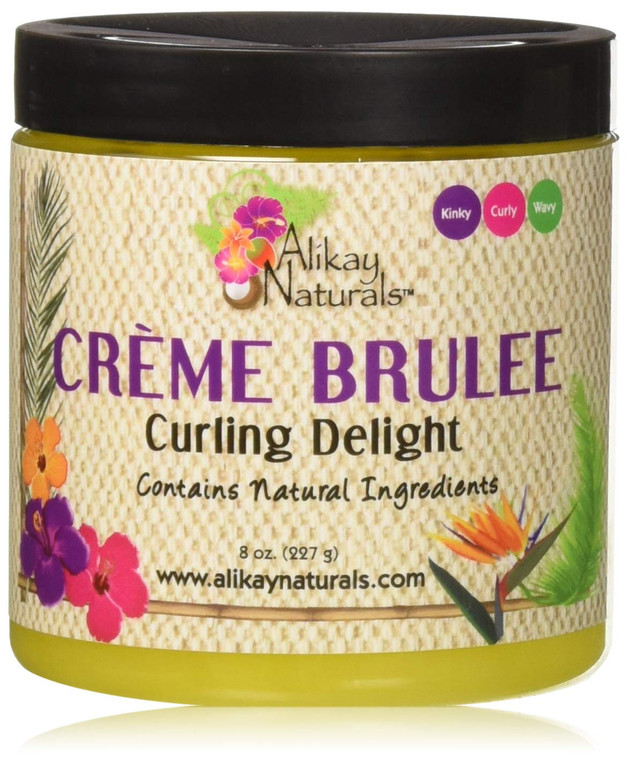 Alikay Naturals Creme Brulee Curling Delight Natural Aloe Vera, Argan Oil & Agave Nectar, 8 Oz