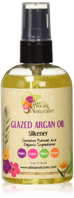 Alikay Naturals Glazed Argan Oil Silkener Natural Argan Oil, Sweet Almond Oil, 4 Oz