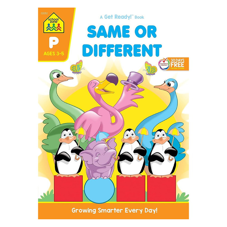 School Zone Workbook A Get Ready Same Or Different 1 Ea