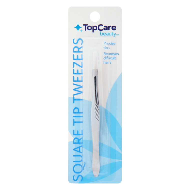TopCare Tweezers Square Tip Precision Grip 1 Ea