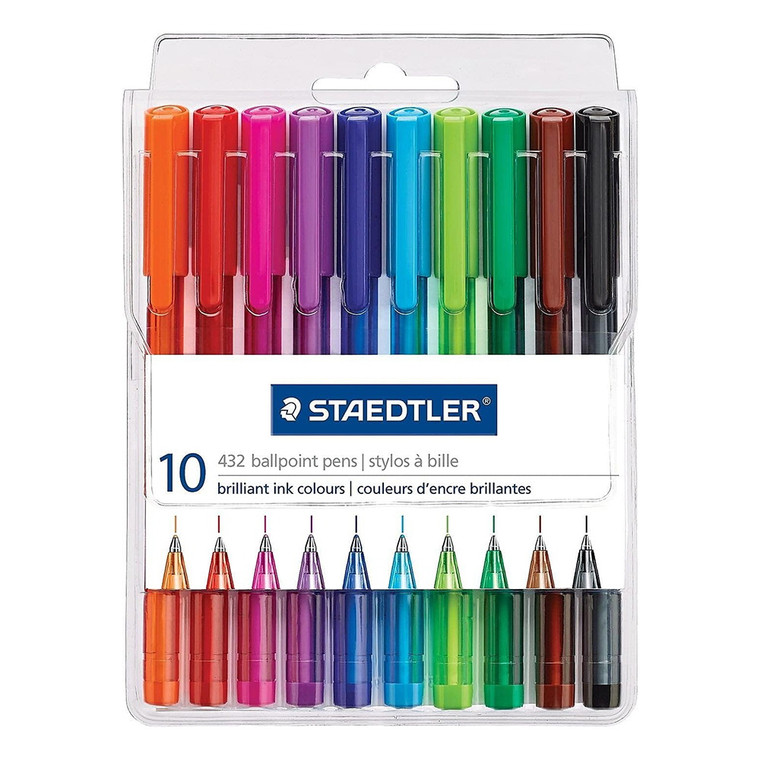 Staedtler Ballpoint Pens Smooth Writing Assorted Colors 1 Ea