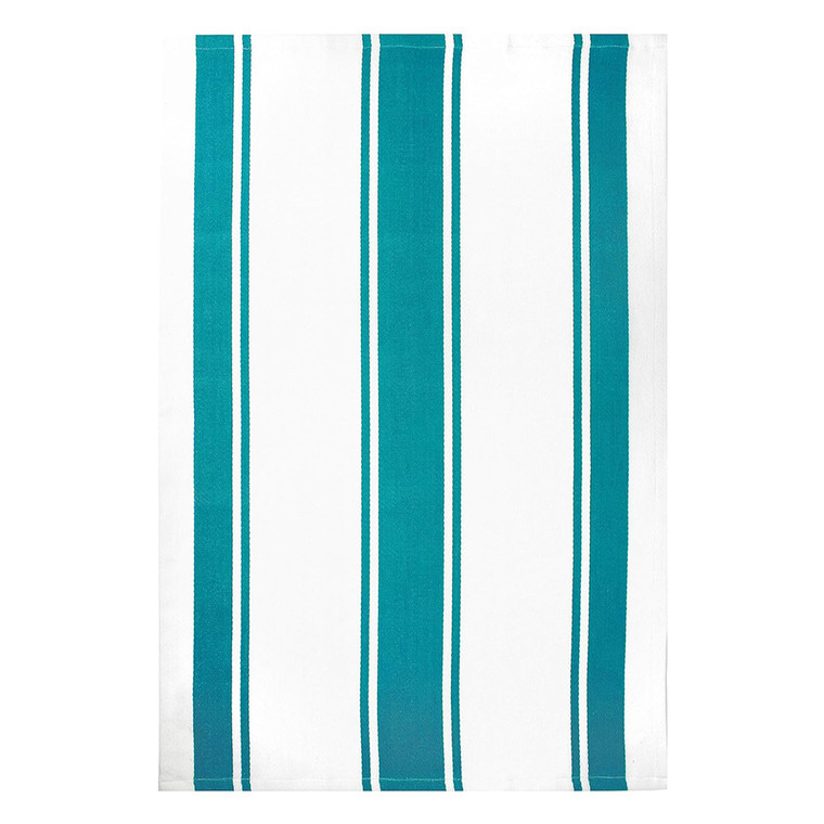 MUkitchen 100% Classic Stripe Towel for Kitchen and Dining Use, 20x30 Inch, Surf Color, 1 ea