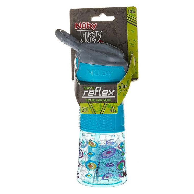 Nuby Flip-It Reflex Spout Cup with Non-Spill Valve and Handles, 12 oz