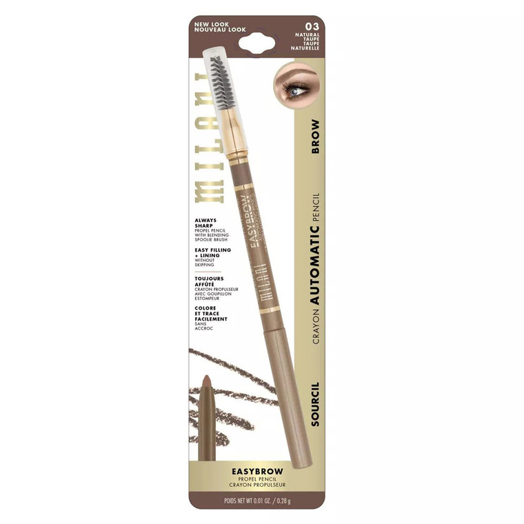 Milani Easy Brow Mechanical Pencil Natural Taupe Precision Glide Formula, 0.01 oz