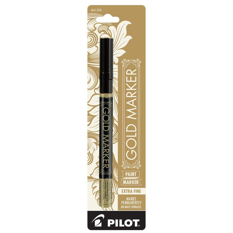 Pilot Metallic Permanent Marker Extra Fine Point Smooth Writing Performance Bright Gold Ink 1 Ea