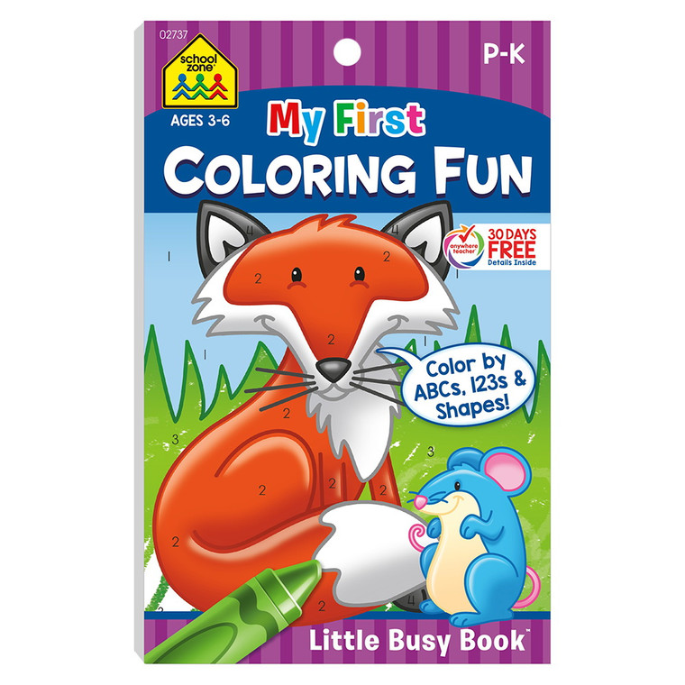 School Zone Workbook My First Coloring Adventure Little Busy Book 1 Ea