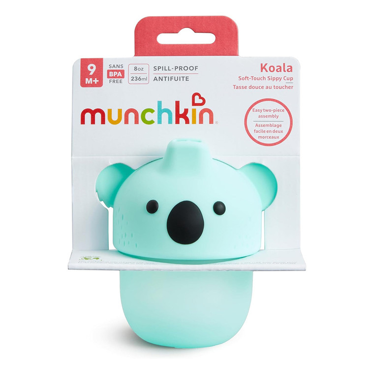 Munchkin Koala Soft-Touch Spill-Proof Sippy Cup for Toddlers, 8 oz