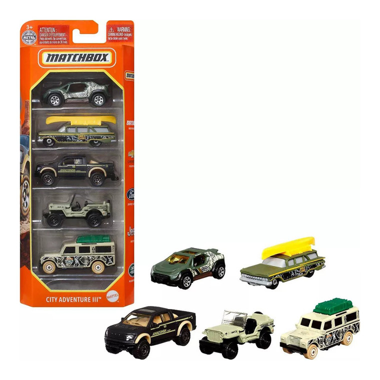 Mattel Matchbox 5-Car Pack Assorted Die-Cast Vehicles, 1 Ea