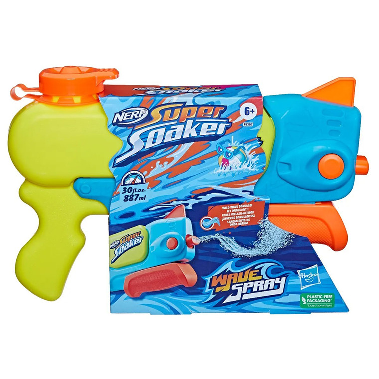 Nerf Super Soaker Wave Spray Water Blaster for Continuous Water Stream, 30 oz