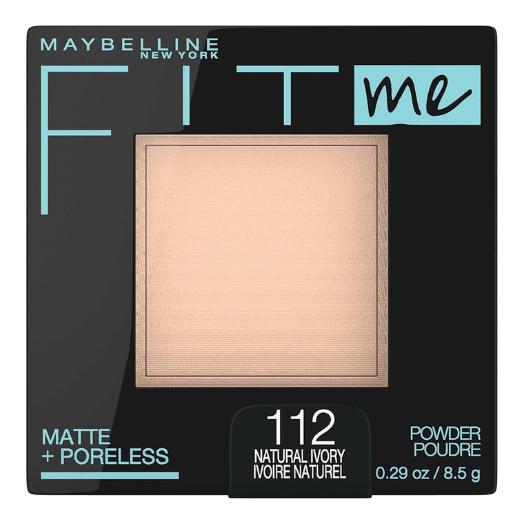 Maybelline Fit Me Matte and Poreless Pressed Powder Shine Control Natural Ivory 112, 0.29 oz