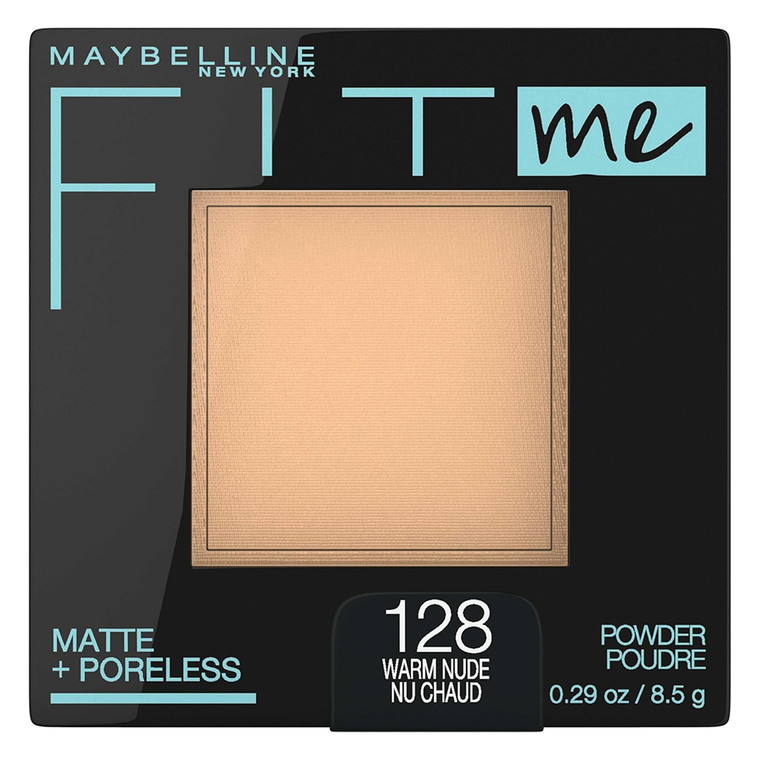 Maybelline Fit Me Matte and Poreless Pressed Powder Shine Control Warm Nude 128, 0.29 oz