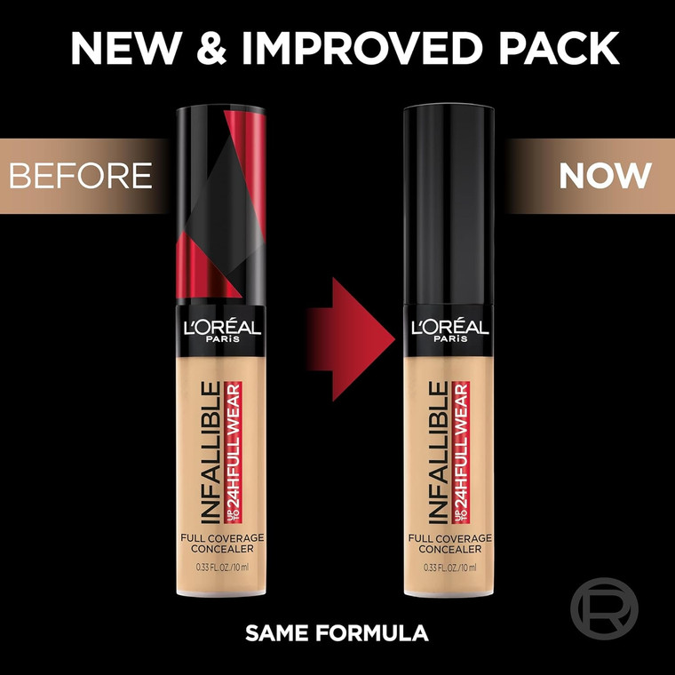 L'Oreal Paris Infallible Full Wear Concealer Cashew Waterproof Full Coverage, 0.33 Oz