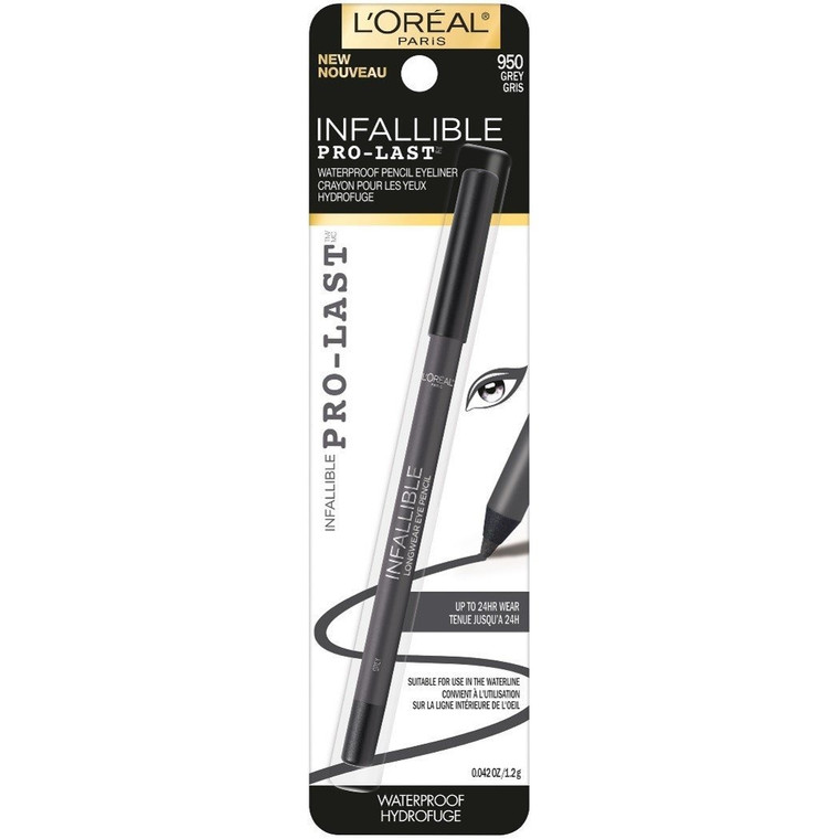 L'Oreal Paris Infallible Pro-Last Waterproof Eyeliner Grey Up to 24Hr Wear, 0.042 Oz