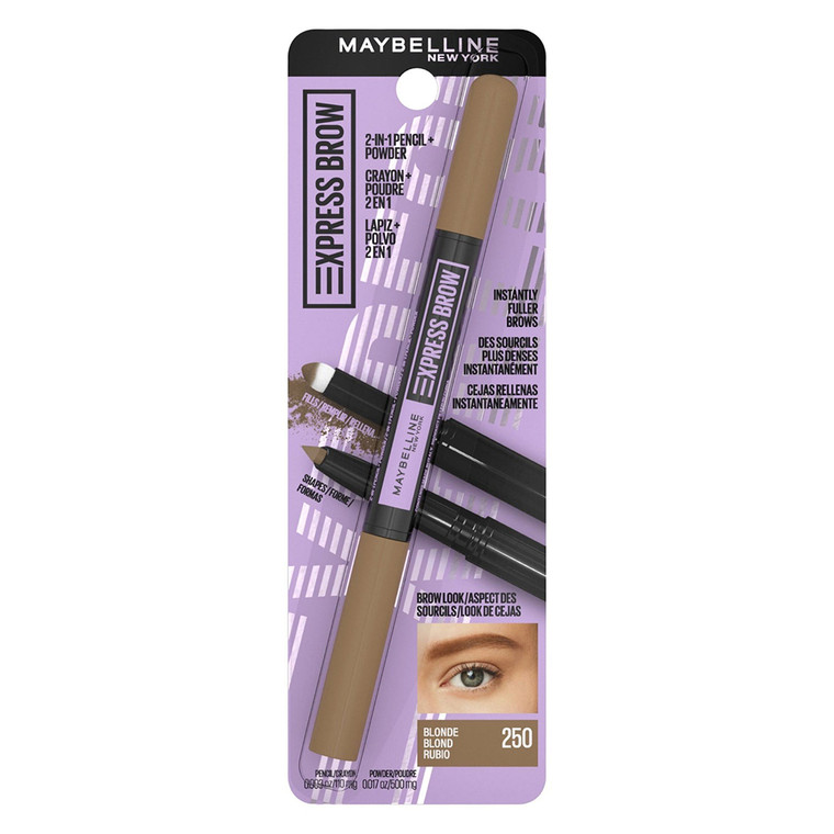 Maybelline Express Brow 2-in-1 Eyebrow Pencil and Powder Blonde, 0.0.3 Oz