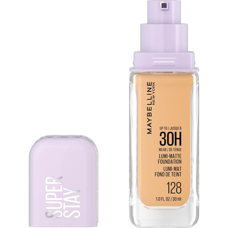 Maybelline Super Stay Lumi Matte Foundation Shade 128 Longwear Finish, 1 Ea