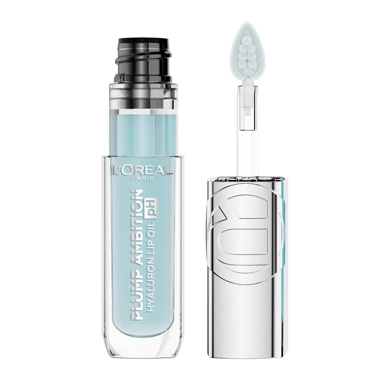 L'Oreal Paris Plump Ambition PH Lip Oil Gloss PH Cristal Ice Hyaluron Plumping Formula, 1 Ea