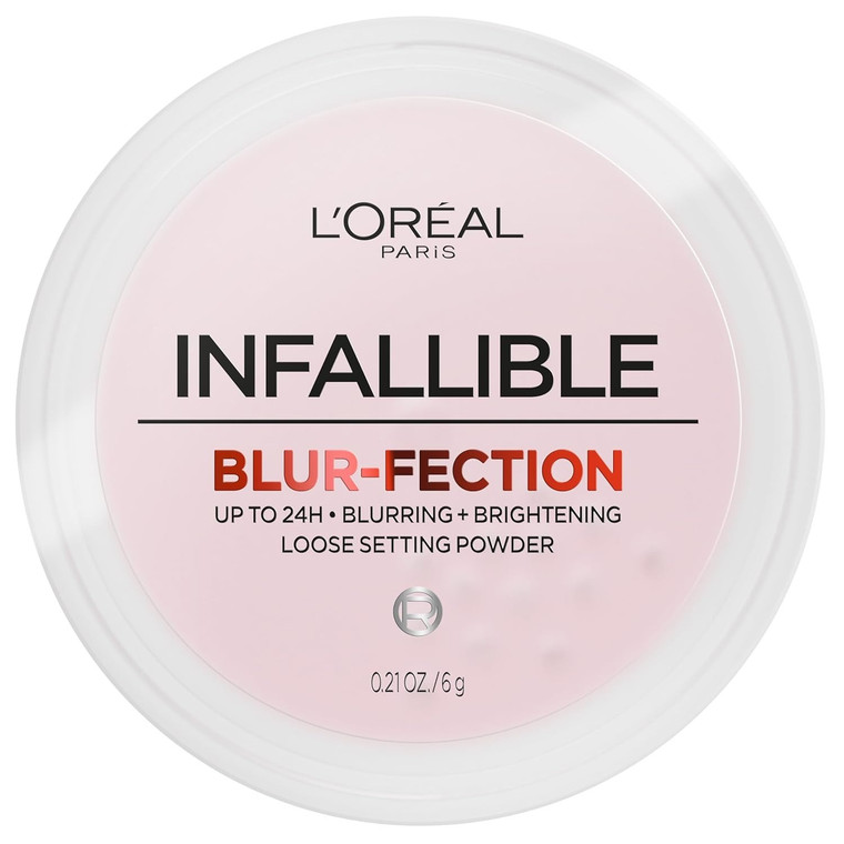 L'Oreal Paris Infallible Blur-Fection Loose Setting Powder Brightening Light Pink, 0.21 Oz