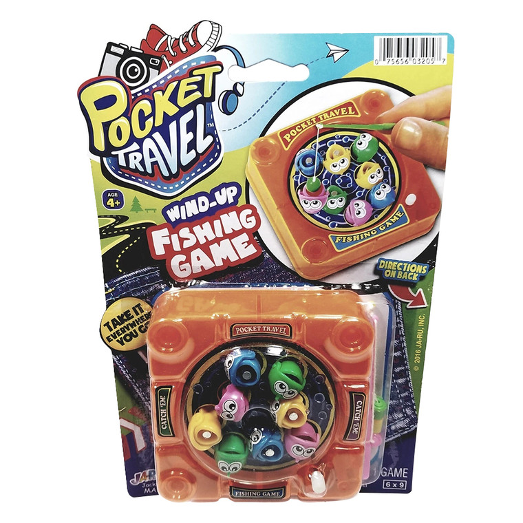 Ja-Ru Pocket Travel Wind-Up Fishing Game for Kids, 1 Ea