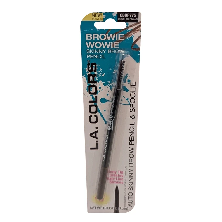 L.A. Colors Eyebrow Pencil Browie Wowie Precision Smudge-Proof Medium Brown, 0.3 Oz