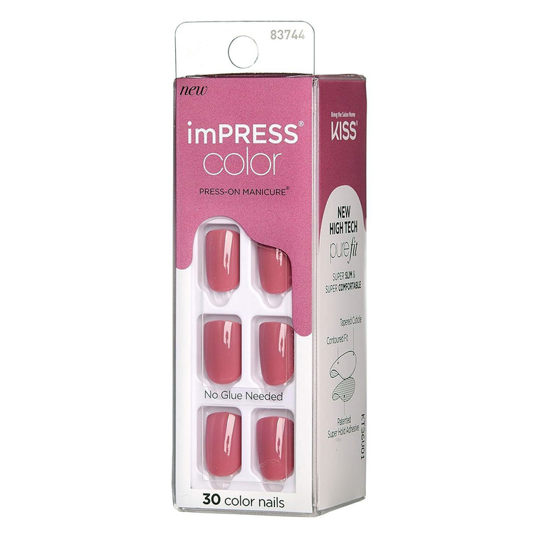 KISS imPRESS Press-On Nails for Quick Manicure Petal Pink, 28 Ea
