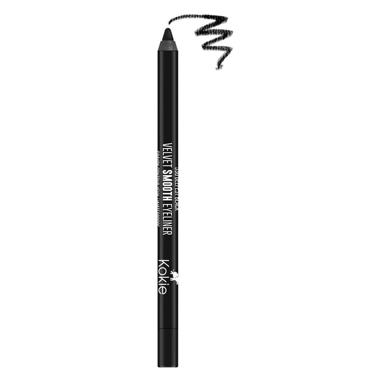 Kokie Cosmetics Velvet Smooth Eyeliner Pencil for Eyes Deepest Black, 1 Ea